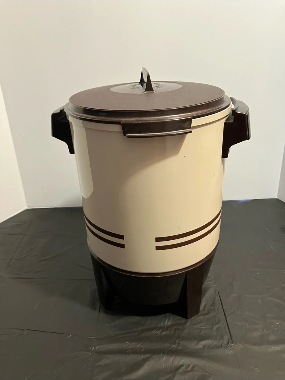 Vintage West Bend Coffee Percolator Made In USA Almond & Brown With Spigot